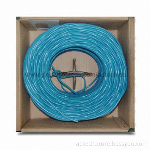 LAN Cable, SFTP Cat5e Solid, 24AWG Blue 305m/Box PVC Jacket